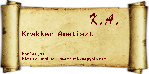 Krakker Ametiszt névjegykártya